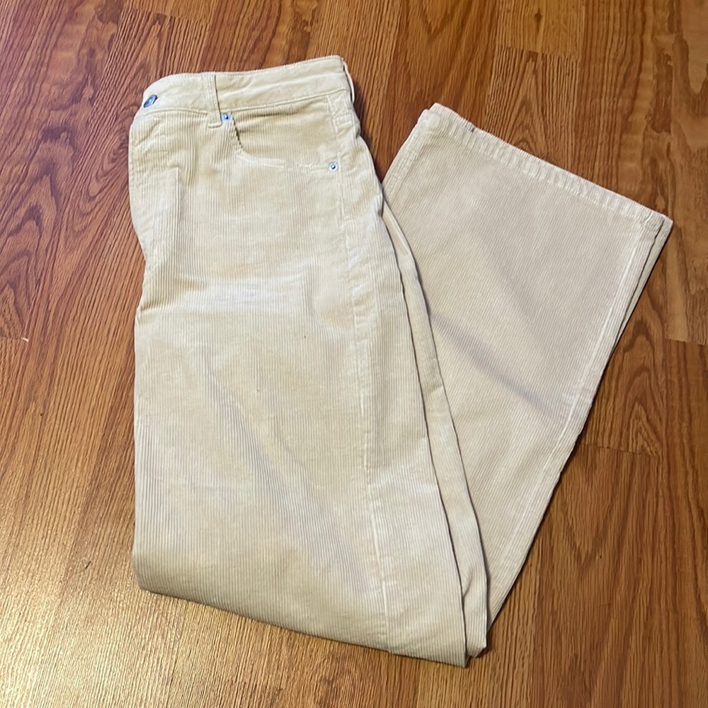 Corduroy off white straight leg pants